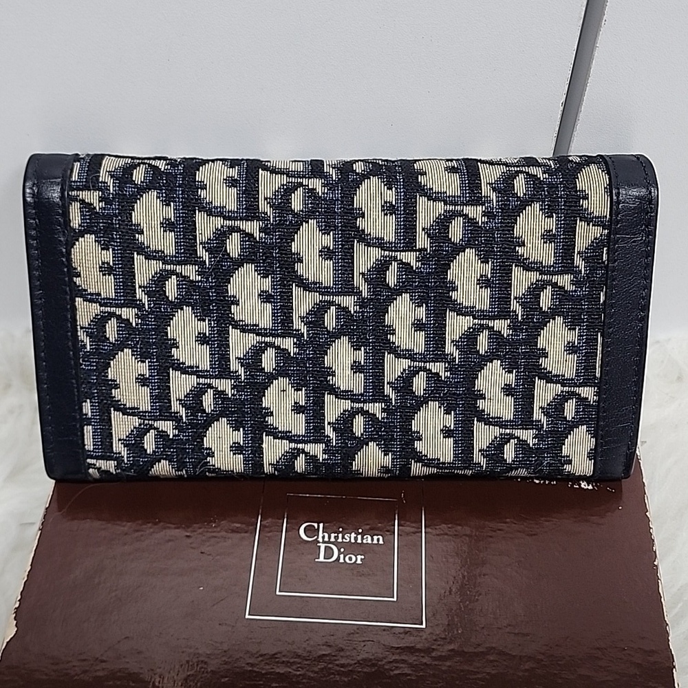Dior Blue and Beige Women's Wallet - Picture 2 of 9